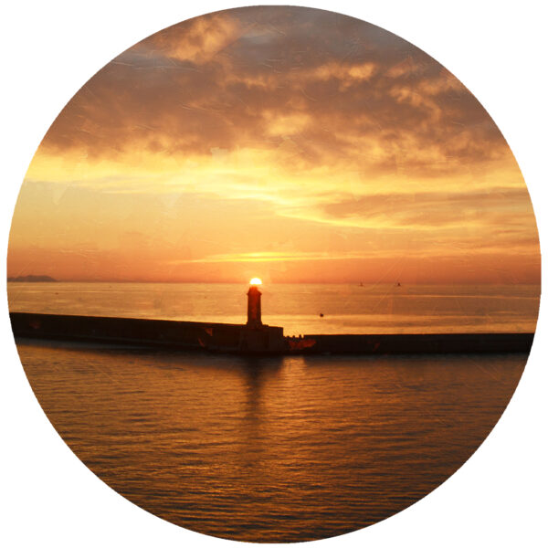 European Sunset Lighthouse Art