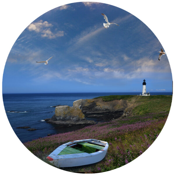 Yaquina Lighthouse Boat Art