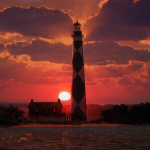 OBX Outer Banks Cape Lookout Sunset Art