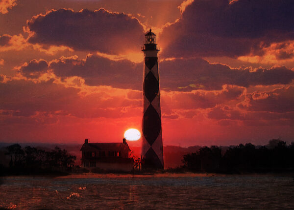 OBX Outer Banks Cape Lookout Sunset Art