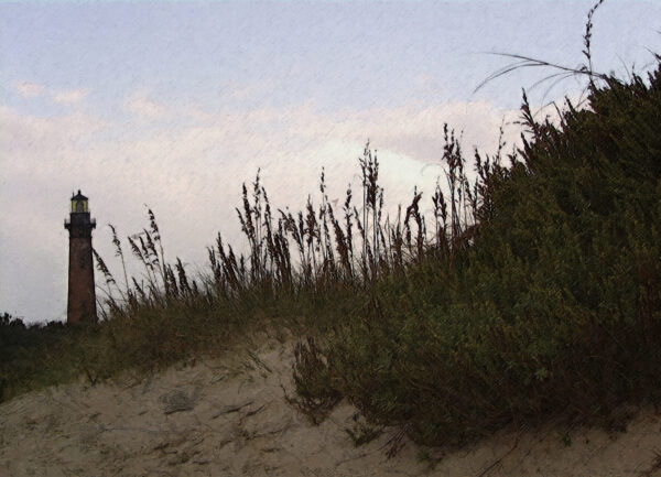 Currituck Lighthouse From The Beach Art
