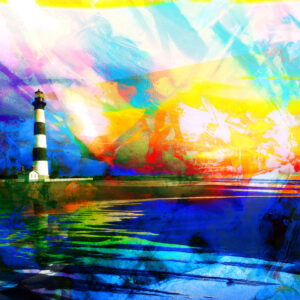 OBX Bodie Island Light On The Shore Lighthouse Abstract