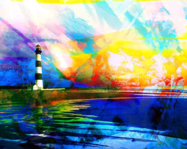 OBX Bodie Island Light On The Shore Lighthouse Abstract