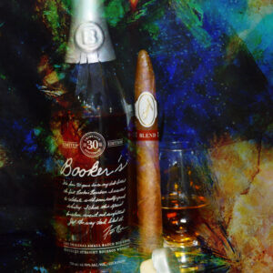 Davidoff Blend Cigar and Bookers Bourbon Art