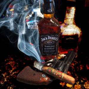 Jack Daniels With Fuente Opus X and 6 Shooter