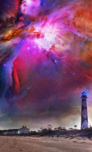 The Nebula Skies Over The Cape Lookout National Lighthouse in The Outer Banks
