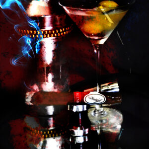 Davidoff Blend Cigar and Martini Abstract Art