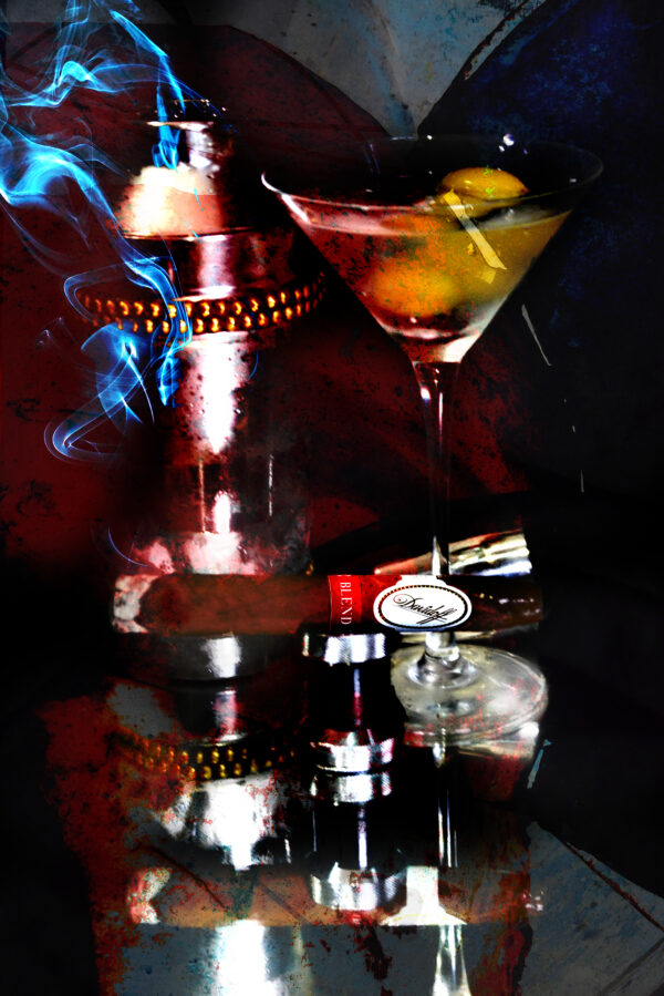 Davidoff Blend Cigar and Martini Abstract Art