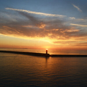 European Sunset Lighthouse Art
