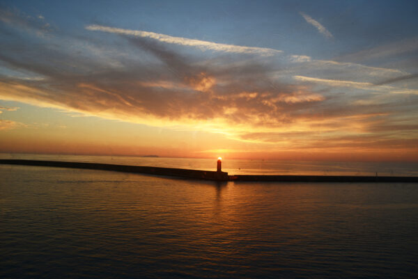 European Sunset Lighthouse Art