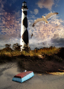 On The Shores of OBX Cape Lookout Lighthouse Art