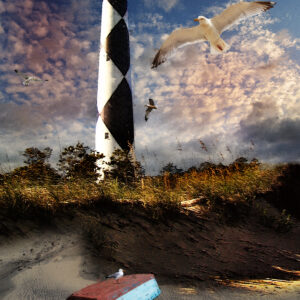 On The Shores of OBX Cape Lookout Lighthouse Art