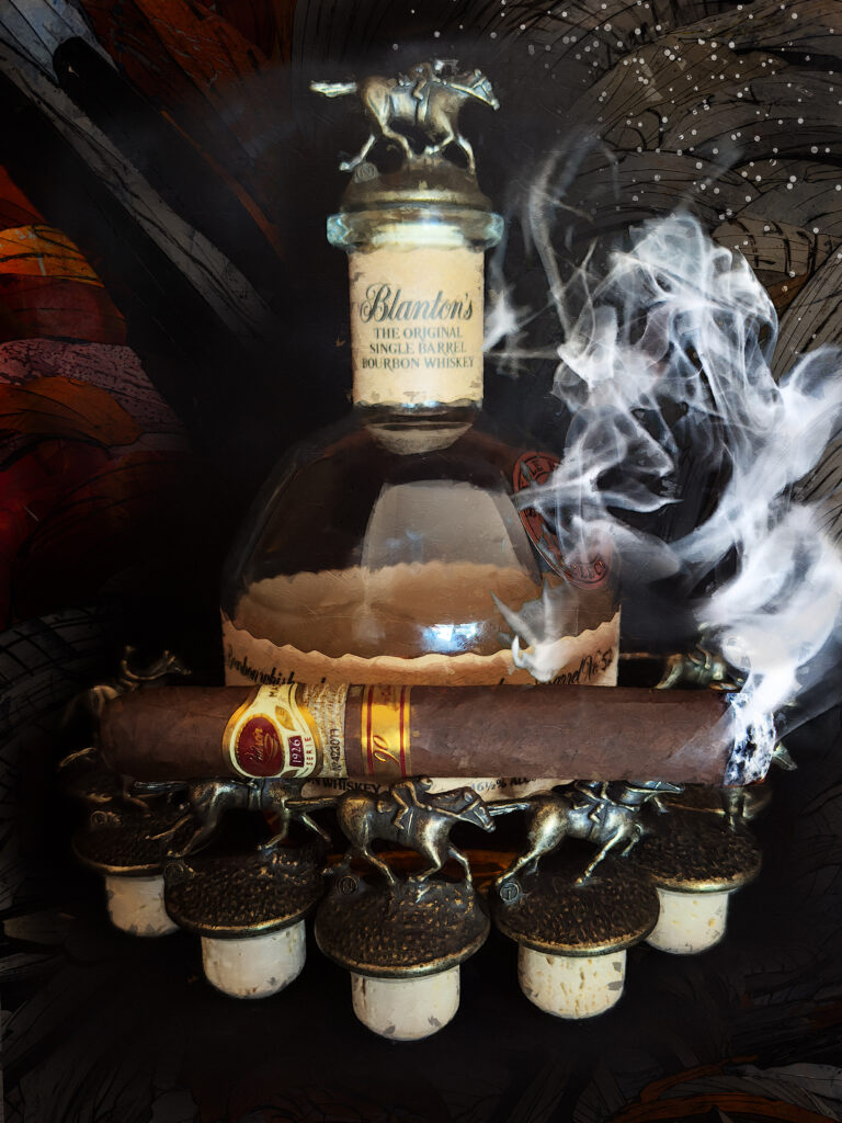 All The Blanton Bourbon Horses And Padron 1926 90th Cigar Art