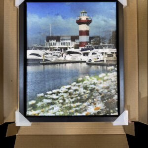 Hilton Head Island Harbour Town Lighthouse 11 x 14 Floating Framed Art