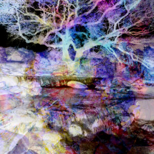 Tree By A Waterfall Abstract Art