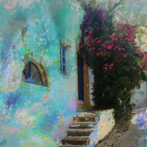 Bougainvillea Flowers in Patmos Greece Abstract Art