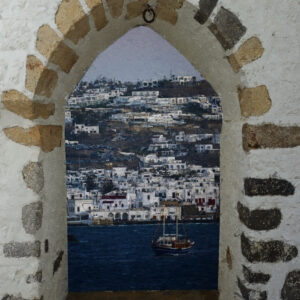 Mykonos Greece Night City View Fine Art