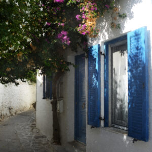 The Blue Door Of Paros Greece