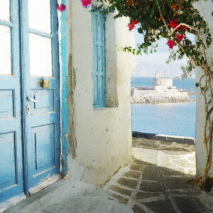 Paros Greece Blue Door Blue Sky Fine Art