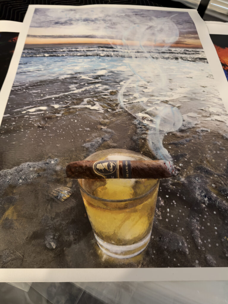 Davidoff Late Hour Sunset at The Beach 42 x 28 canvas