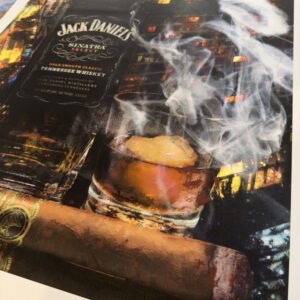 Stefano Ricci Sinatra Select jack Daniels city 42 x 28 signed canvas