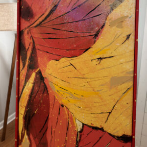 The Heart Of The Earth signed Abstract Fine Art painting in a hand painted floating frame