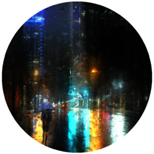 City of Charlotte Early Morning Walk In The Rain by Artist Michael John Valentine