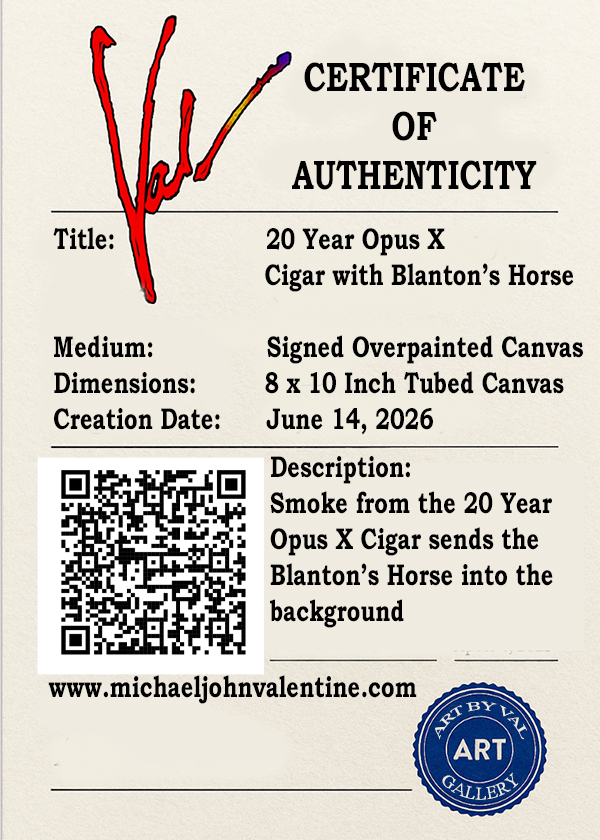 Opus X cloud of smoke Blanton's Horse Fine Art Canvas