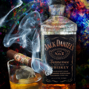 Our Fathers Cigar Painting with Jack Daniel's Old Number 7