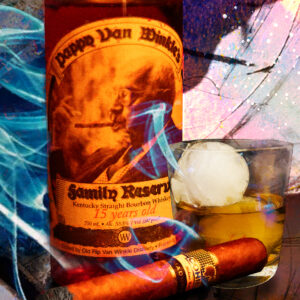 Maduro Cohiba Cigar with 15 Year Pappy Van Winkle Bourbon Fine Art