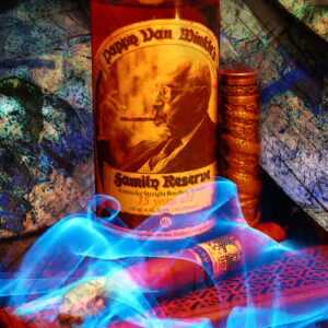 15 Year pappy Van Winkle and Maduro Cohiba Cuban Cigar Art