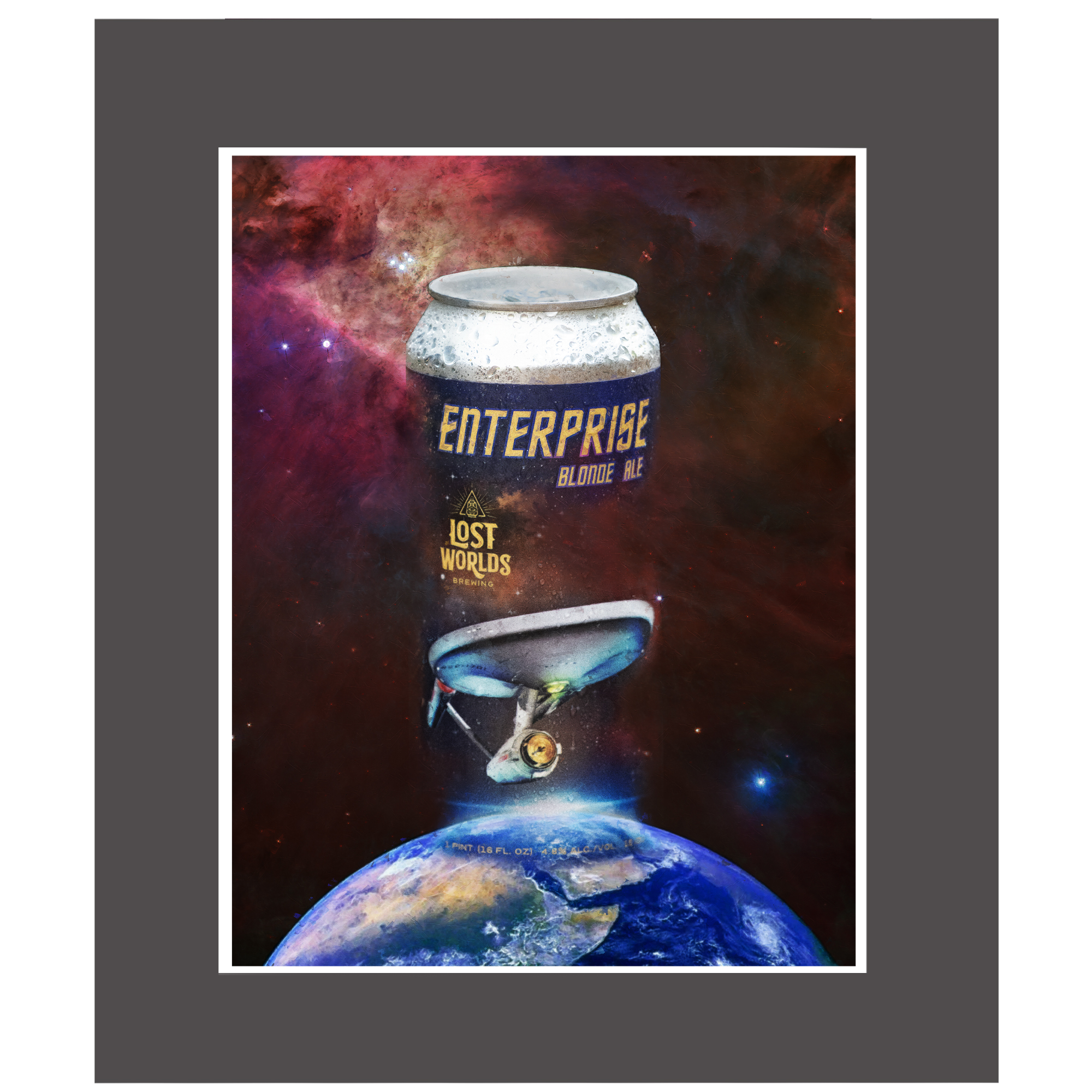 14 x 11 Signed Matted Enterprise Blonde Ale Print